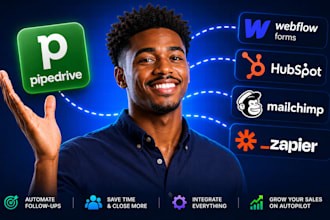 connect webflow forms pipedrive hubspot workflows mailchimp zapier integration
