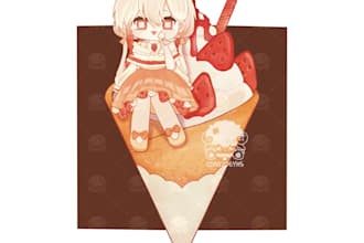 draw your adorable chibi with cute props in digital style