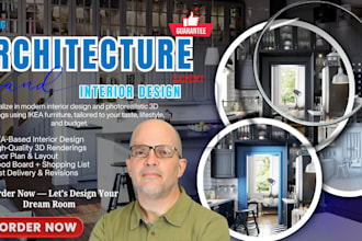 modern interior design and 3d renderings with ikea furniture