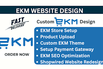 design redesign ekm website store setup ekm product listing SEO payment gateway
