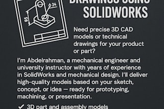create 3d cad models and technical drawings