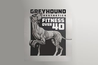 design muscular greyhound dog logo