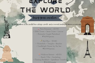 design stunning travel flyers for global destinations