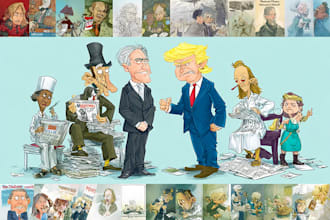 create political and editorial cartoons