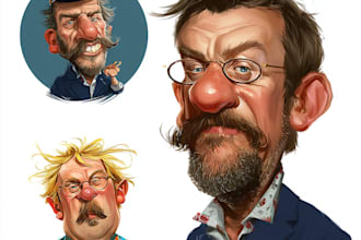 draw a funny cartoon caricature from your photo