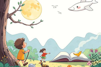 design children story book and comic illustration
