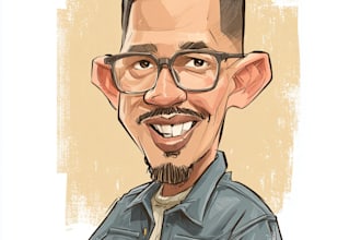 draw cartoon caricature, portrait, avatar, or logo