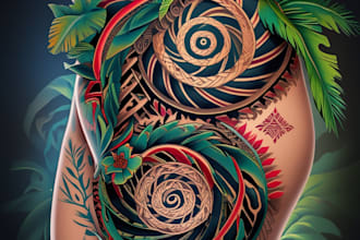 design a polynesian maori tribal tattoo