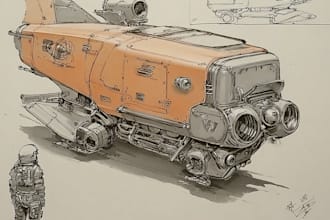 design sci fi vehicle and character