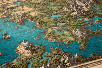 do a fantasy map illustration or site in illustrator