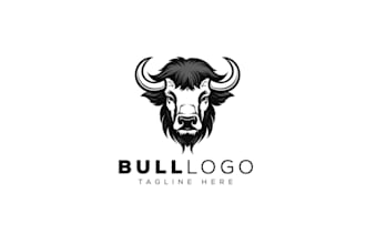 design a striking bull logo for investment or stock brands