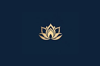 design a colourful or golden lotus logo with elegance