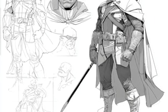 make concept art superhero character comic style