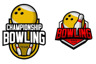 create modern professional bowling logo design