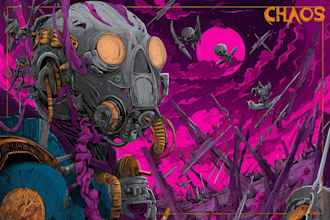 create detailed art of sci fi cyberpunk psychedelic artwork