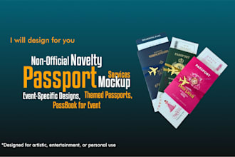 design novelty passport, passbook mockup