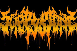 create psychedelic, stoner, rock, metal for your band logo