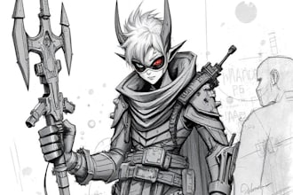 sketch of your character, sci fi fantasy, cyberpunk
