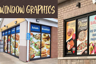 design eye catching shop front or storefront window graphics