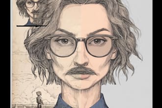 draw cartoon avatar, cartoon character, caricature, logo