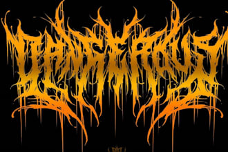 make death metal and grindcore logo for band or brand