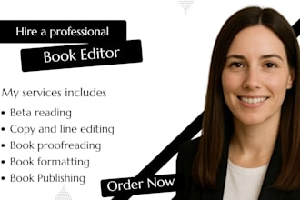 be your line editor, proofreader, developmental editor and book formatter