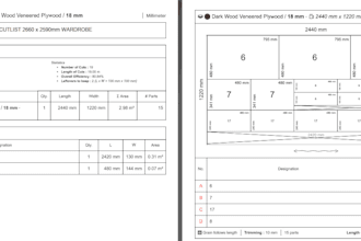 generate accurate cutlists from your sketch or 3d model