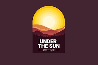 design a modern custom sunset outdoor logo for your brand