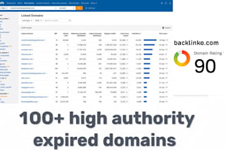 find powerful expired domains with high authority backlinks da DR over 90