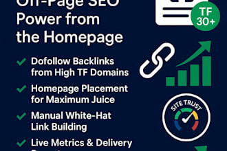 provide high authority tf homepage dofollow backlinks