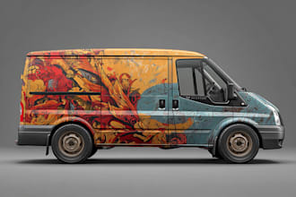 draw car wrap design, vehicle wrap design art for you