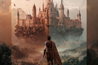create an epic fantasy book cover design or ebook cover