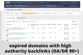 find high authority expired domains with da DR 90 backlinks