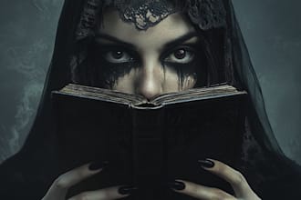 illustrate dark book cover, erotica horror fantasy scif book