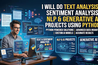 do text analysis, sentiment analysis, nlp, generative ai projects using python
