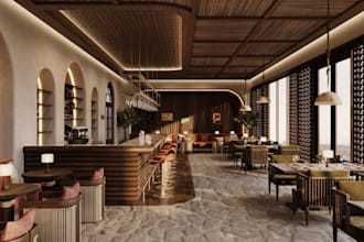 optimize store bar, lounge, café, coffee shop, render restaurant internal,bakery