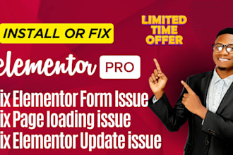 install elementor pro, fix elementor issues, and design forms or pages