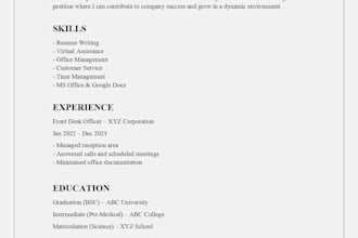 write a professional resume and cover letter