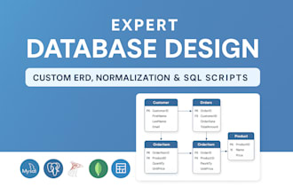 create custom database design and management mysql or sql
