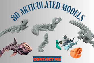 sculpt 3d articulated model 3d bjd 3d toy 3d doll flexi model for 3d printing