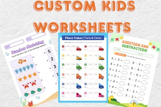 create custom kids worksheets
