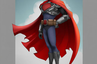 design premium superhero caricature character