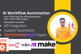 build ai agent and workflow automation with n8n , zapier or make