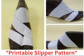create printable PDF sandal or slipper patterns