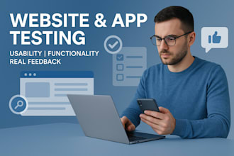 do user testing for your website, test apps for usability, and functionality
