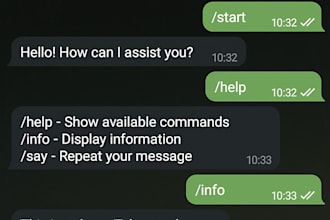 develop a custom telegram bot in python for your business