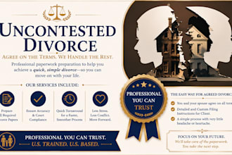 prepare paperwork and guidance for your uncontested divorce