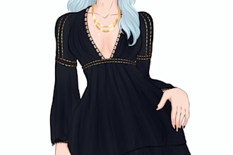 draw a half body of your character