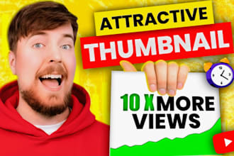 design a custom attractive click bait youtube thumbnail