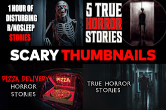 create scary horror stories clickbait youtube thumbnail